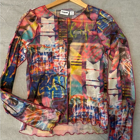 Noisy may Tops - Noisy May Multicolor Sheer Top